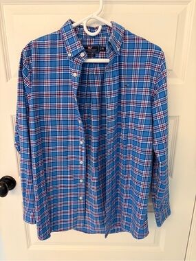 VINEYARD VINES Flannel Plaid Buttondown, boys Size XL (18)